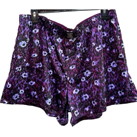 ✨Savage X Fenty Purple Satin Sz Medium Boxers In Plum Potion Runnin’ Wild Print✨ - Picture 4 of 9